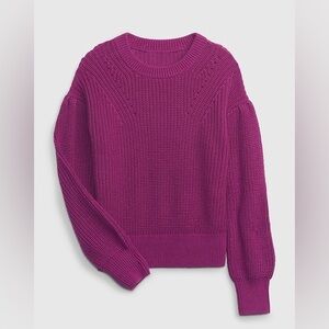 Gap Girls Raspberry Shaker Stitch Knit Sweater, 10 (L) MSRP $49